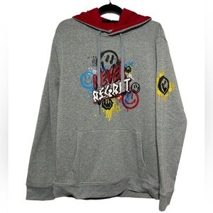 AKADEMIKS - Jeanius Level Product Gray Hoodie “Never Regret” Size XL